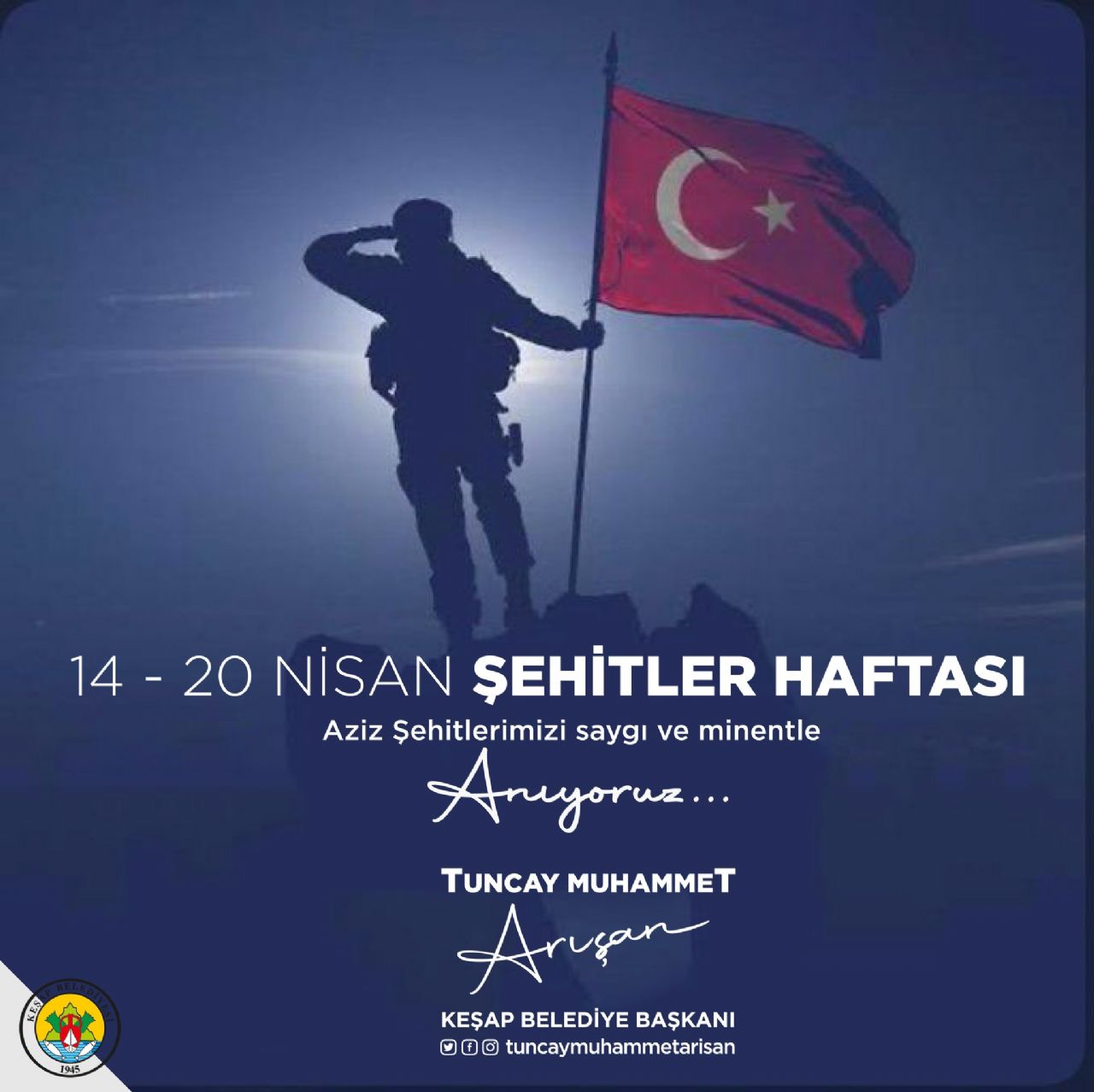 BAŞKAN ARIŞAN'DAN ŞEHİTLER HAFTASI MESAJI